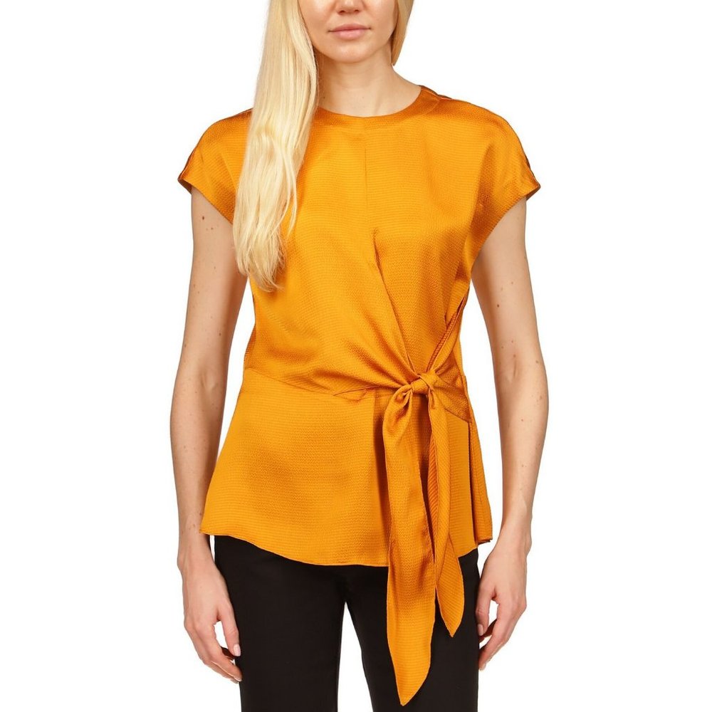 Michael Michael Kors Women's Wrap Top Marigold Satin